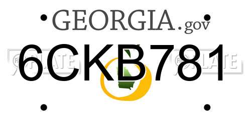 6CKB781 Georgia License Plate