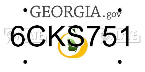 6CKS751 Georgia License Plate
