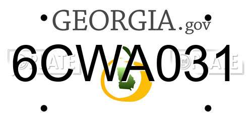 6CWA031 Georgia License Plate