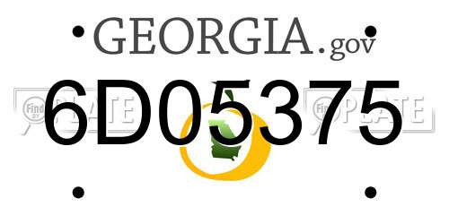 6D05375 Georgia License Plate