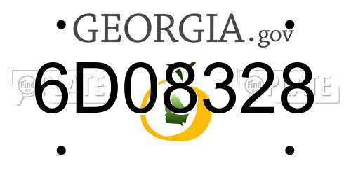 6D08328 Georgia License Plate