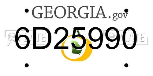 6D25990 Georgia License Plate