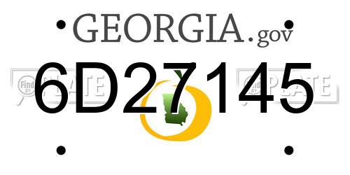 6D27145 Georgia License Plate