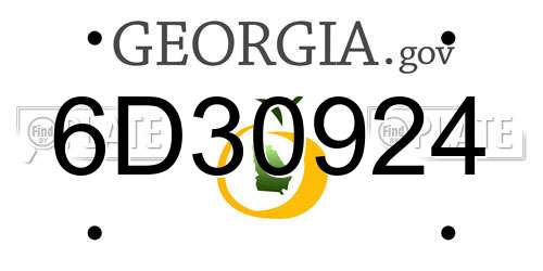 6D30924 Georgia License Plate