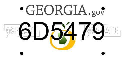6D5479 Georgia License Plate