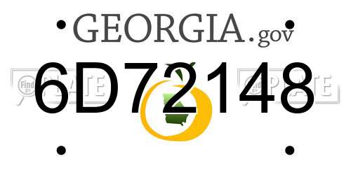 6D72148 Georgia License Plate