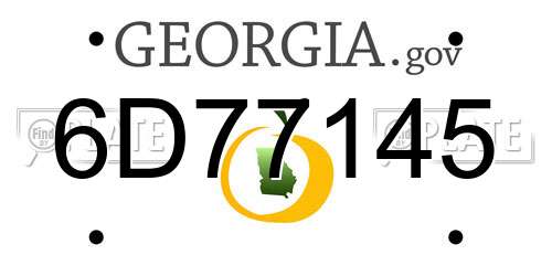 6D77145 Georgia License Plate