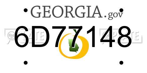 6D77148 Georgia License Plate