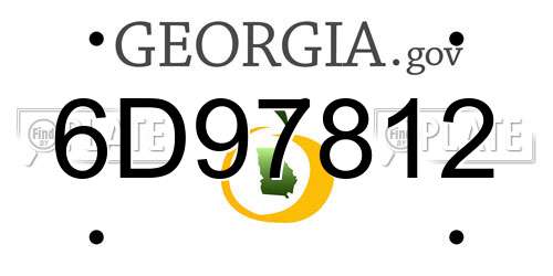 6D97812 Georgia License Plate