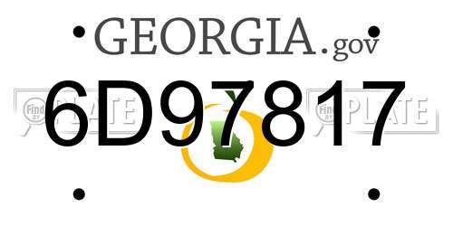 6D97817 Georgia License Plate