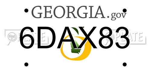 6DAX83 Georgia License Plate