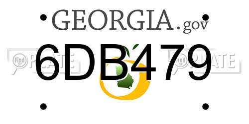 6DB479 Georgia License Plate