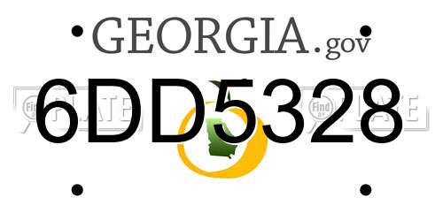 6DD5328 Georgia License Plate