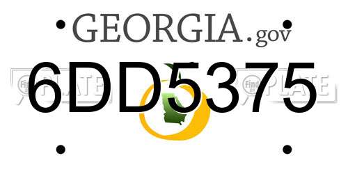6DD5375 Georgia License Plate