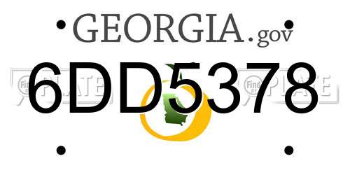 6DD5378 Georgia License Plate
