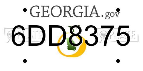 6DD8375 Georgia License Plate