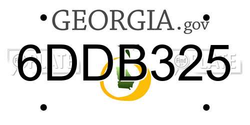 6DDB325 Georgia License Plate