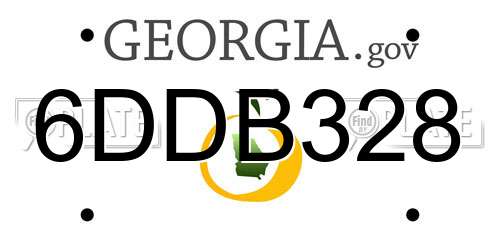 6DDB328 Georgia License Plate