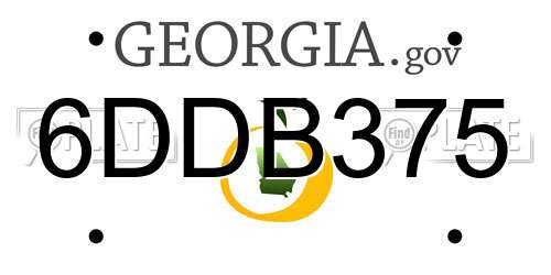 6DDB375 Georgia License Plate