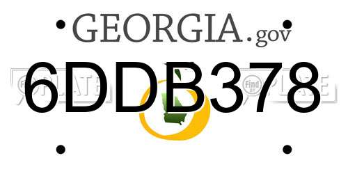 6DDB378 Georgia License Plate