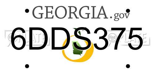 6DDS375 Georgia License Plate