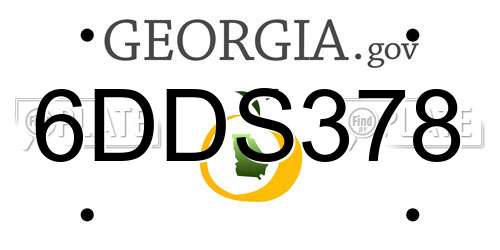 6DDS378 Georgia License Plate