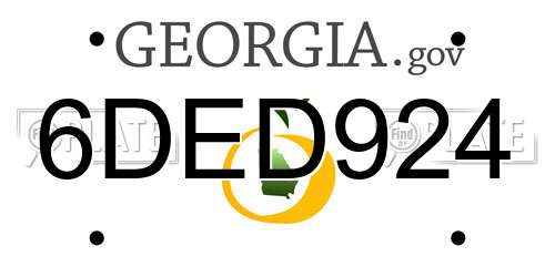 6DED924 Georgia License Plate