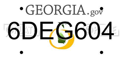 6DEG604 Georgia License Plate