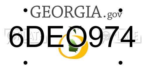 6DEO974 Georgia License Plate