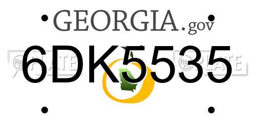 6DK5535 Georgia License Plate