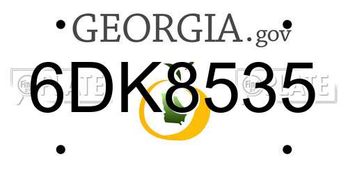 6DK8535 Georgia License Plate