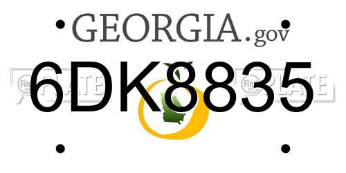 6DK8835 Georgia License Plate