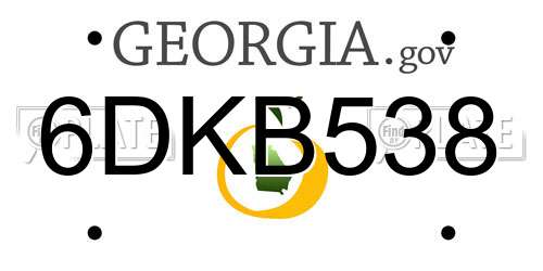 6DKB538 Georgia License Plate