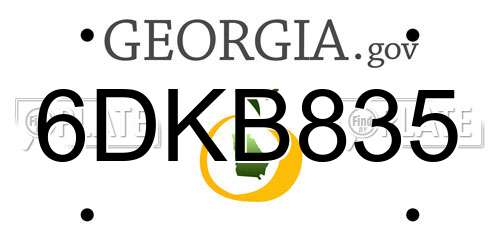 6DKB835 Georgia License Plate
