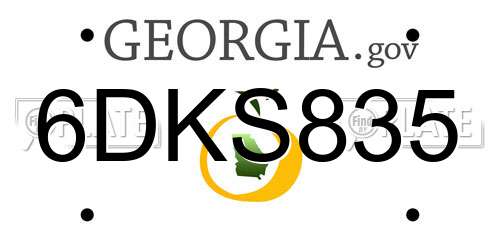 6DKS835 Georgia License Plate
