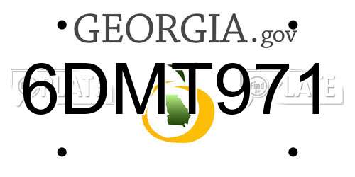 6DMT971 Georgia License Plate