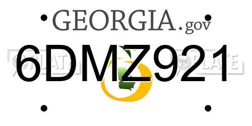 6DMZ921 Georgia License Plate
