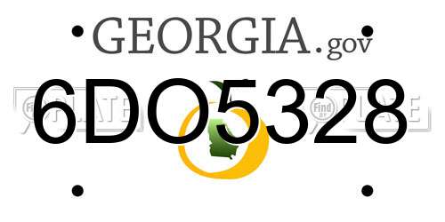 6DO5328 Georgia License Plate