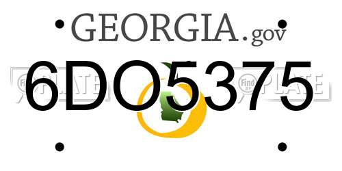 6DO5375 Georgia License Plate