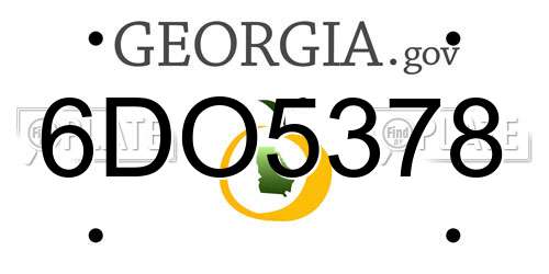 6DO5378 Georgia License Plate