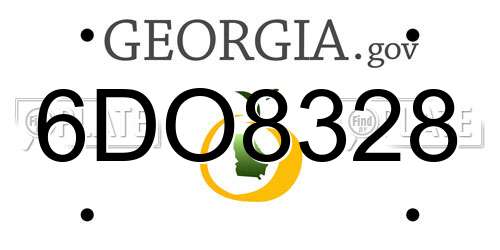 6DO8328 Georgia License Plate
