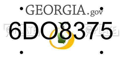 6DO8375 Georgia License Plate