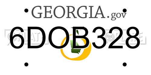 6DOB328 Georgia License Plate