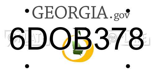 6DOB378 Georgia License Plate
