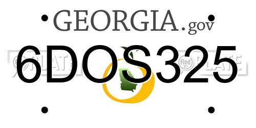 6DOS325 Georgia License Plate