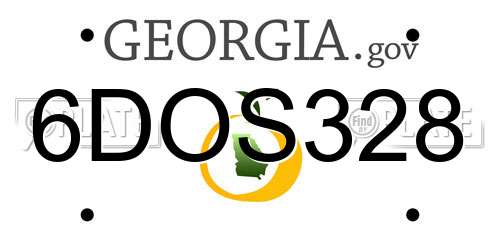 6DOS328 Georgia License Plate