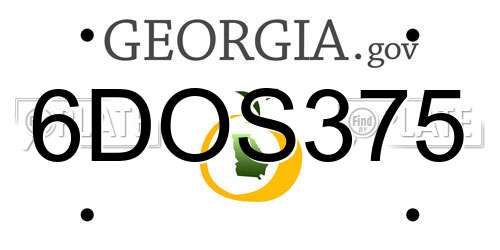 6DOS375 Georgia License Plate