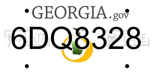 6DQ8328 Georgia License Plate