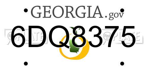 6DQ8375 Georgia License Plate