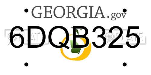 6DQB325 Georgia License Plate